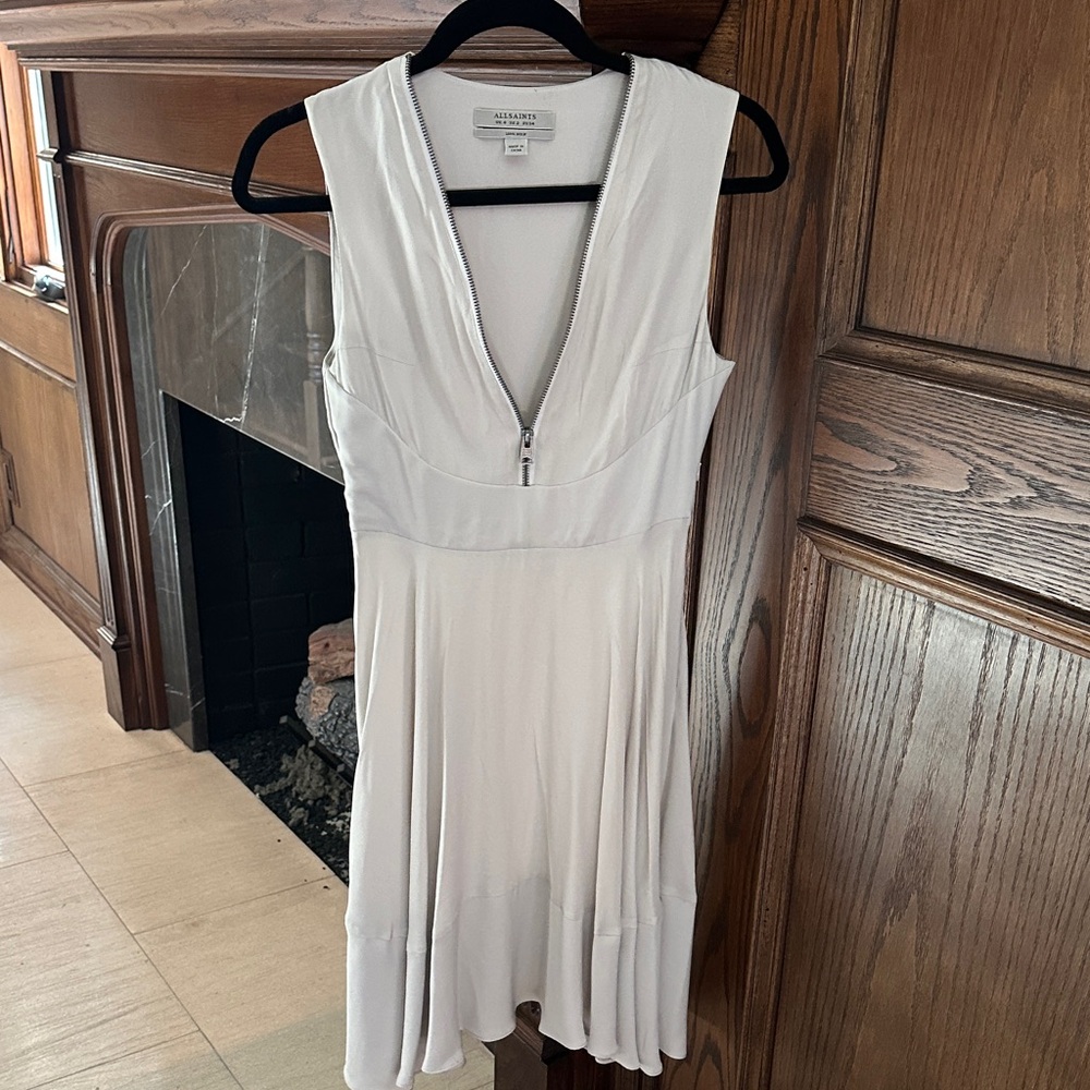 All Saints White Backless Dress